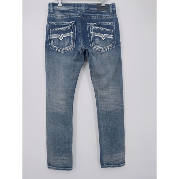 GS-115 Doheny Slim Fit Jeans Thick Stitch Distressed Men's Jeans Size 32x31 - Picture 4 of 12